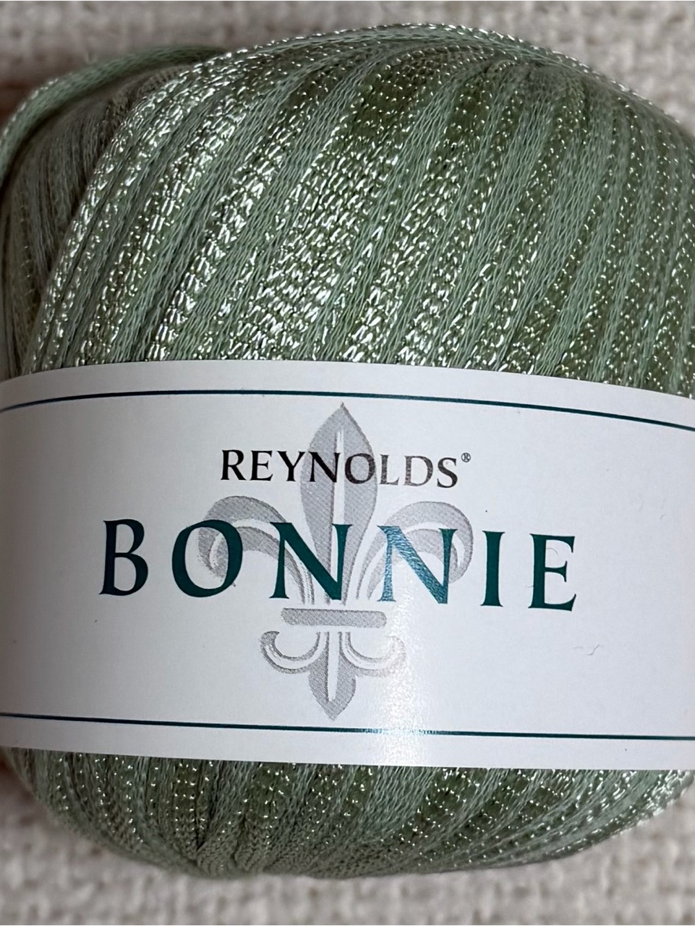 Reynolds BONNIE Ribbon Yarn Green Cotton Viscose Worsted 50g Ball